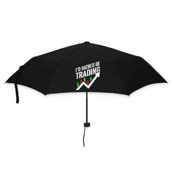 Je préférerais être dans le trading | Trader en actions crypto - Parapluie standard - noir - Devant