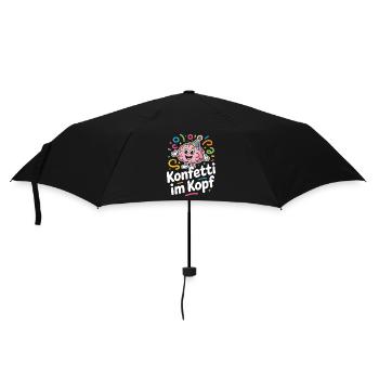 Konfetti Im Kopf Karneval Fasching Alaaf Kostüm - Regenschirm (klein) - Schwarz - Vorne