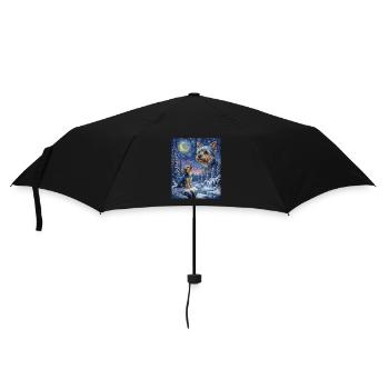 Hurlement vers la Lune Mème Chien Yorkshire Terrier - Parapluie standard - noir - Devant
