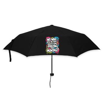 Nacht von Freitag auf Montag Filmriss Party JGA - Regenschirm (klein) - Schwarz - Vorne