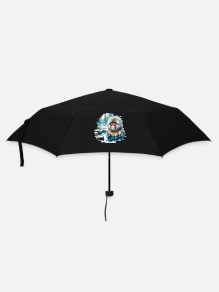 Japanmakak Motiv - Regenschirm (klein) - Schwarz