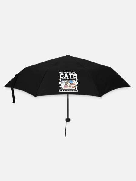 Katzen und Scrapbooking - Regenschirm (klein) - Schwarz