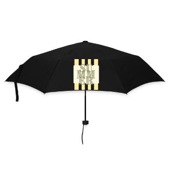 Typographie estivale Rayée jaune - Parapluie standard - noir - Devant