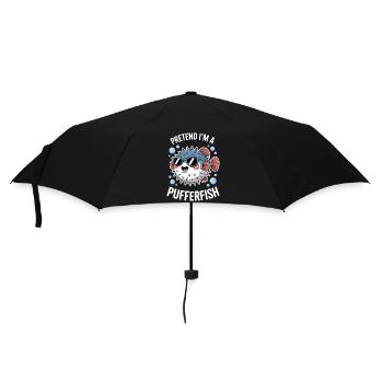 Kugelfische Sprüche Lustiges Kugelfische Geschenk  - Regenschirm (klein) - Schwarz - Vorne