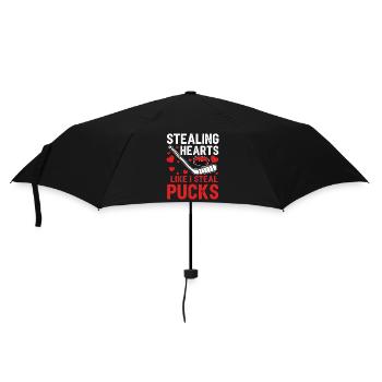 Stealing hearts like pucks - Umbrella (small) - black - Front