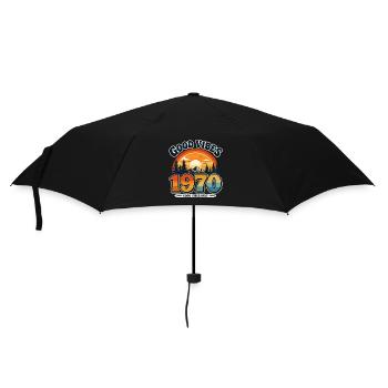 Vintage 1970 Sunset - Regenschirm (klein) - Schwarz - Vorne