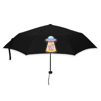 MOO Vache extraterrestre drôle dans un dessin animé UFO Light Beam - Parapluie standard - noir - Devant
