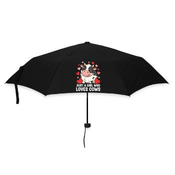 Kuhliebe Mädchen & Kühe - Regenschirm (klein) - Schwarz - Vorne