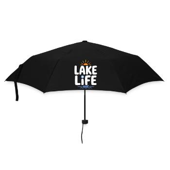 Lake Life Sonnenaufgangsabzeichen - Regenschirm (klein) - Schwarz - Vorne