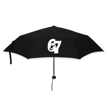 six seven | Number duo 6 and 7 | Happy face - Umbrella (small) - black - Front