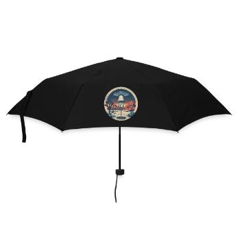 Panier UFO de disc golf Retro Vintage Desert After - Parapluie standard - noir - Devant