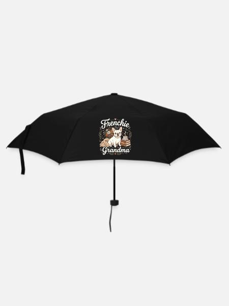 Frenchie Grandma Florale Wärme - Regenschirm (klein) - Schwarz