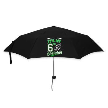 Its My 6th Birthday Soccer Boys 6 Years Birthday 6 - Umbrella (small) - black - Front