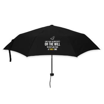 Third Time's The Charm: No Worksheets - Umbrella (small) - black - Front