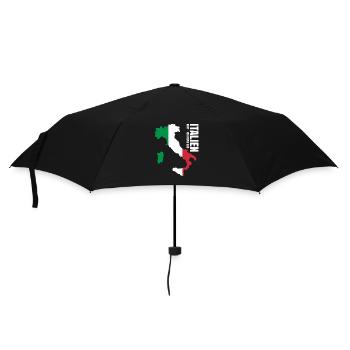 Italien Auswandern - Regenschirm (klein) - Schwarz - Vorne