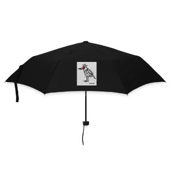 Kackvogel – Lustiger Vogel mit schwarzem Humor - Regenschirm (klein) - Schwarz - Vorne