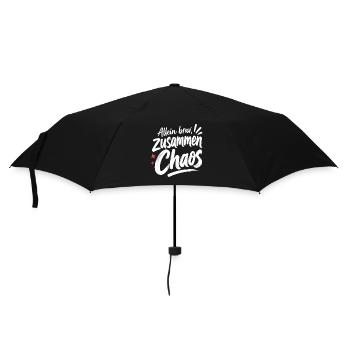 Allein brav, zusammen Chaos – Liebe & Freunde - Regenschirm (klein) - Schwarz - Vorne