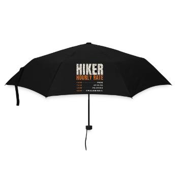 Hiker Hourly Rate Funny - Umbrella (small) - black - Front