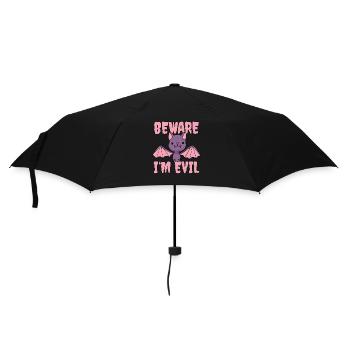 Süße Fledermaus Halloween Beware I'm Evil Kawaii - Regenschirm (klein) - Schwarz - Vorne