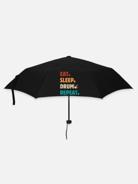 Eat Sleep Drum Repeat - Schlagzeuger - Regenschirm (klein) - Schwarz