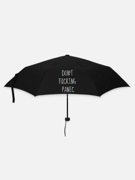Don't fucking Panic - Regenschirm (klein) - Schwarz