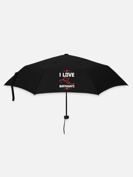 I Live Birthdays Shirt - Regenschirm (klein) - Schwarz