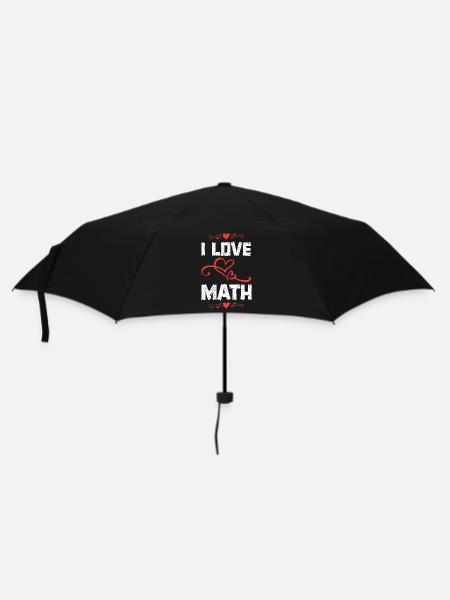 I Love Math Herzdesign - Regenschirm (klein) - Schwarz