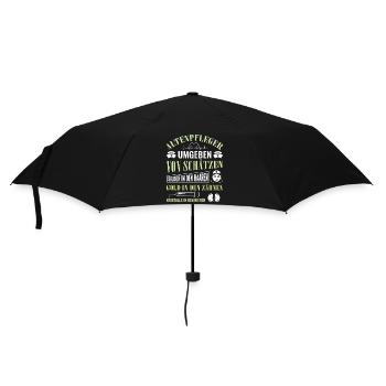 Altenpfleger Geschenk Altenpflege Pflegefachkraft - Regenschirm (klein) - Schwarz - Vorne