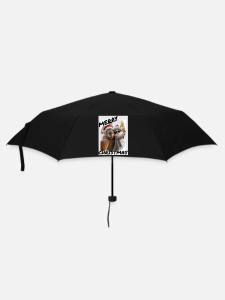 Capybara Weihnachten Winterfreunde - Regenschirm (klein) - Schwarz