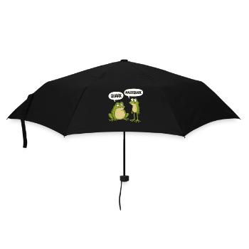 Quark Magerquark Lustige Frösche Humor - Regenschirm (klein) - Schwarz - Vorne