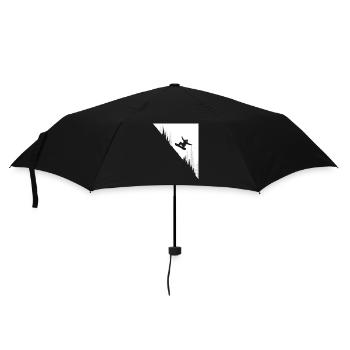 Snowboarder Jumping – Snowboarding Lover Powder - Regenschirm (klein) - Schwarz - Vorne