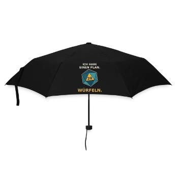 Ich habe einen Plan: Würfeln – W20 Rollenspiel - Regenschirm (klein) - Schwarz - Vorne