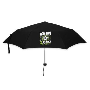Erstklässler Fußball Einschulung Stolz - Regenschirm (klein) - Schwarz - Vorne