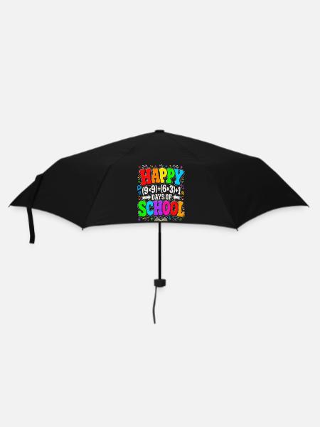 Farbenfrohe Schulzeit Zahlenkunst - Regenschirm (klein) - Schwarz