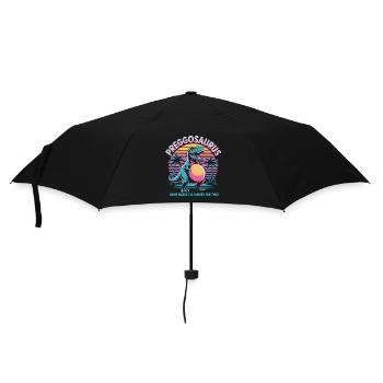 Preggosaurus Babyparty Baby Dino Mama Schwanger - Regenschirm (klein) - Schwarz - Vorne