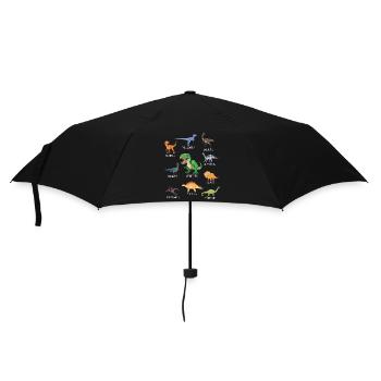 Dinosaurier Arten Urzeit Dinos Kinder Geschenk - Regenschirm (klein) - Schwarz - Vorne