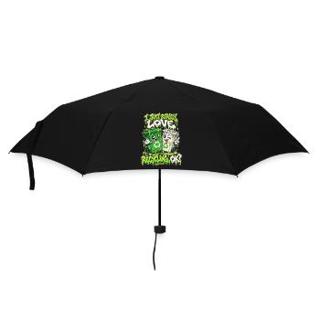 Ich Liebe Recycling OK Neon Slime - Regenschirm (klein) - Schwarz - Vorne