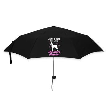 Zwergpinscher - Regenschirm (klein) - Schwarz - Vorne