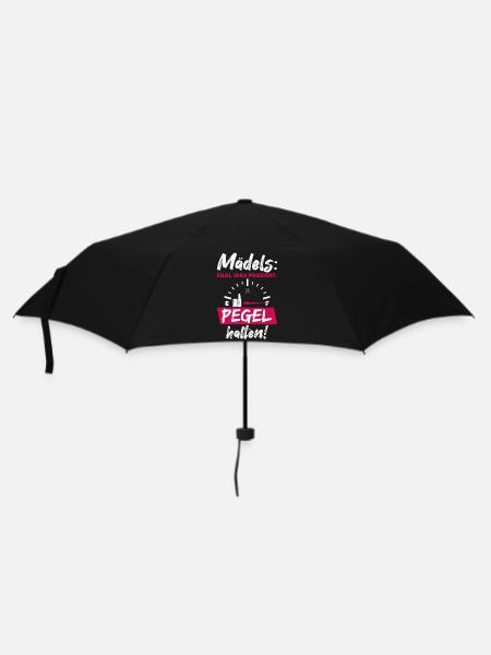 Mädels Bier Pegel Party Lustiger Spruch - Regenschirm (klein) - Schwarz