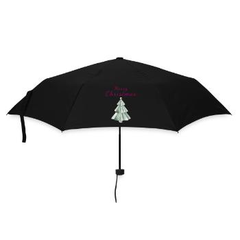 Minimalistischer Weihnachtsbaum Aquarell Tannenbau - Regenschirm (klein) - Schwarz - Vorne