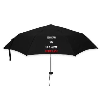 Ich kam sah keine Lust - Regenschirm (klein) - Schwarz - Vorne