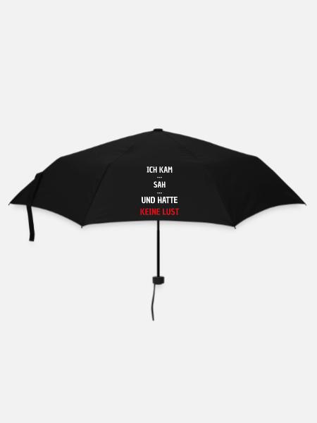 Ich kam sah keine Lust - Regenschirm (klein) - Schwarz