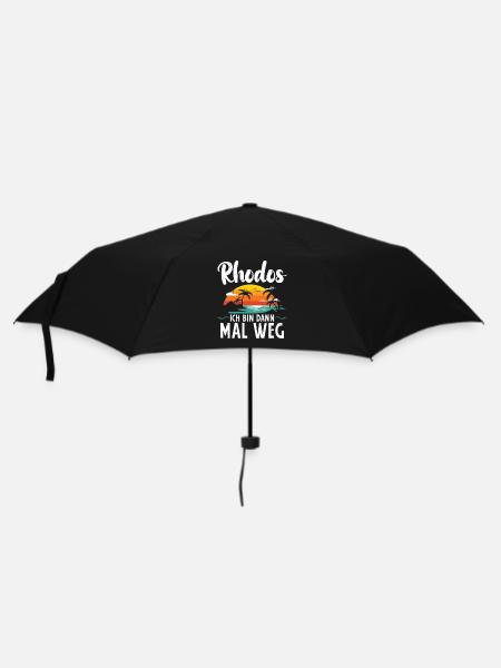 Rhodos – Ich bin dann mal weg - Regenschirm (klein) - Schwarz