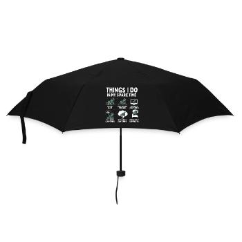 Dinge, die ich in meiner Freizeit tue – Rasenmäher-Süchtiger - Regenschirm (klein) - Schwarz - Vorne