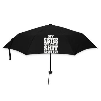 Geschwister Schwester Spruch Idee - Regenschirm (klein) - Schwarz - Vorne