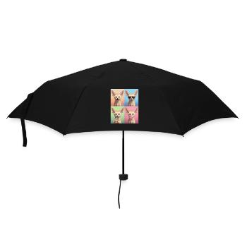 Wüstenfuchs Fennek - Regenschirm (klein) - Schwarz - Vorne