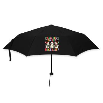 Bist du auf der Guten Liste? - Regenschirm (klein) - Schwarz - Vorne