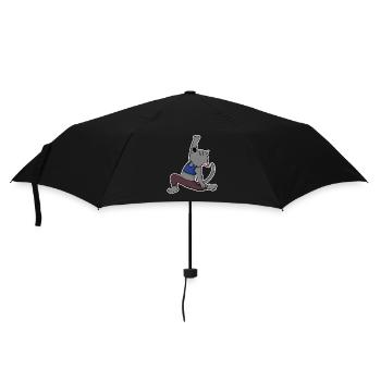 Katze Yoga - Regenschirm (klein) - Schwarz - Vorne