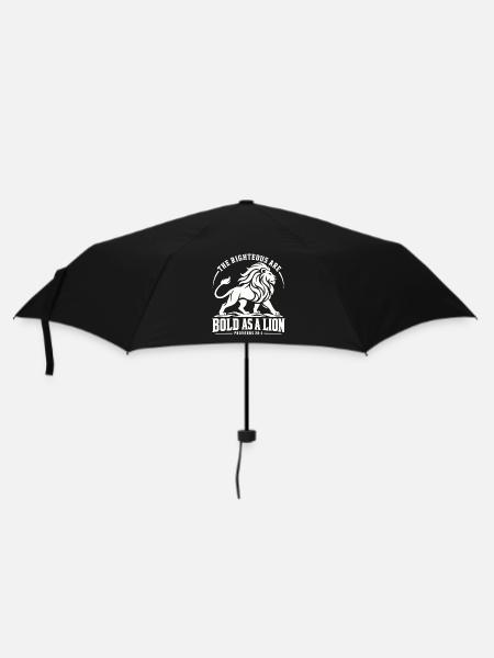 Bibel Spruch Mut und Glaube Löwe - Regenschirm (klein) - Schwarz