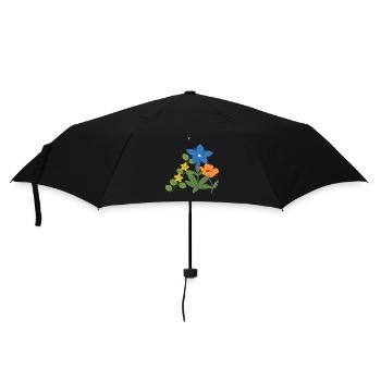 Blumen botanisch Natur Design - Regenschirm (klein) - Schwarz - Vorne